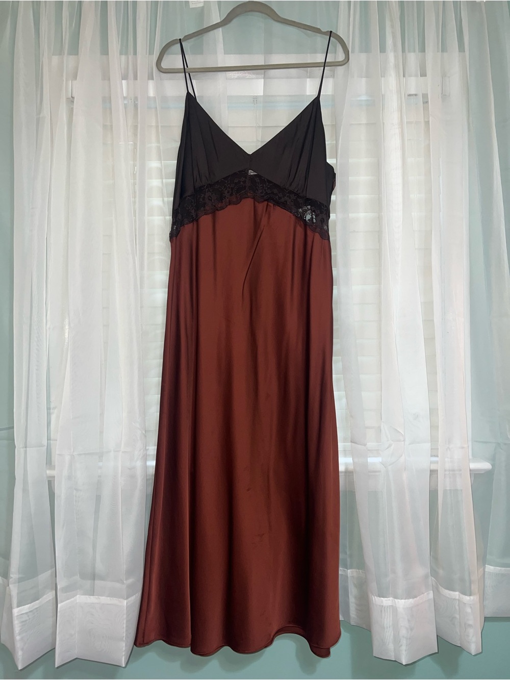 Brown Slip Midi Dress